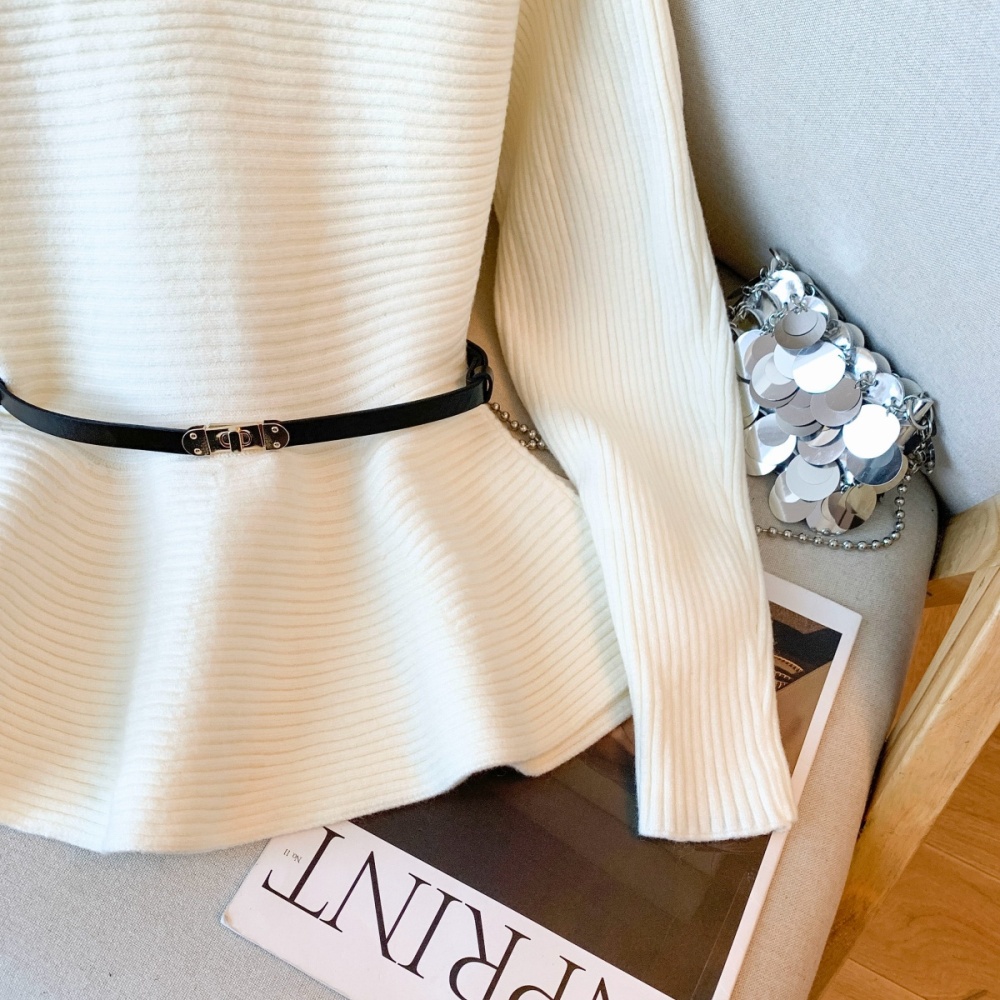 Light pinched waist tops lazy sweater for women