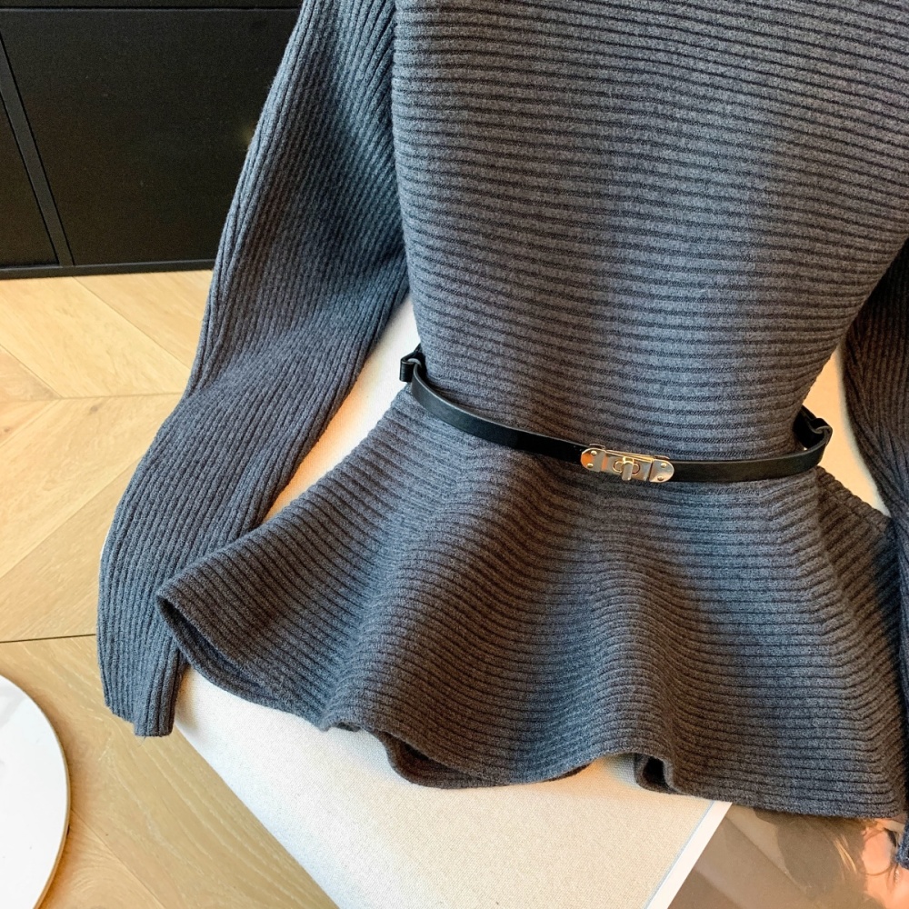 Light pinched waist tops lazy sweater for women