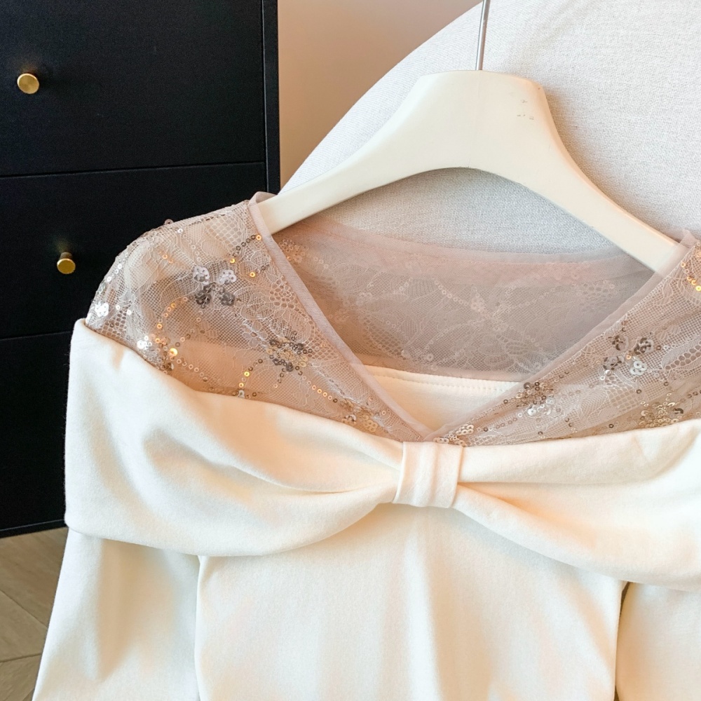 Long sleeve spicegirl strapless tops ladies slim T-shirt