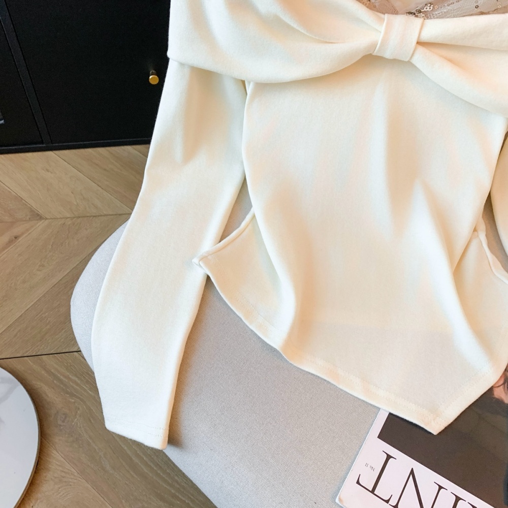 Long sleeve spicegirl strapless tops ladies slim T-shirt