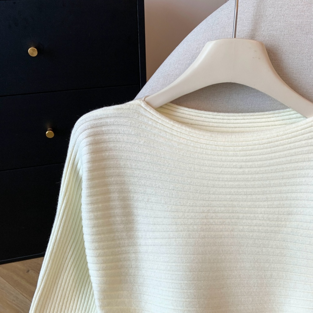 Knitted tops lotus leaf edges small shirt for women