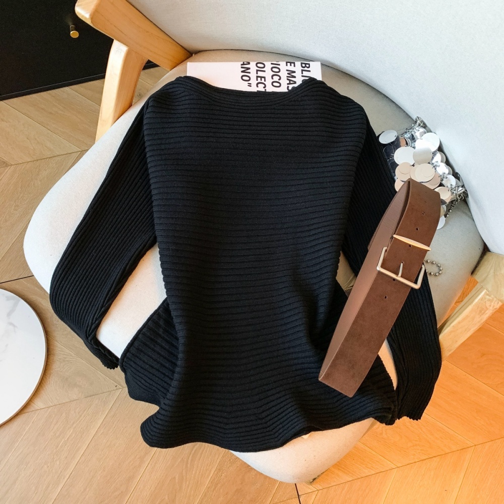 Light pinched waist tops with belt sweater for women