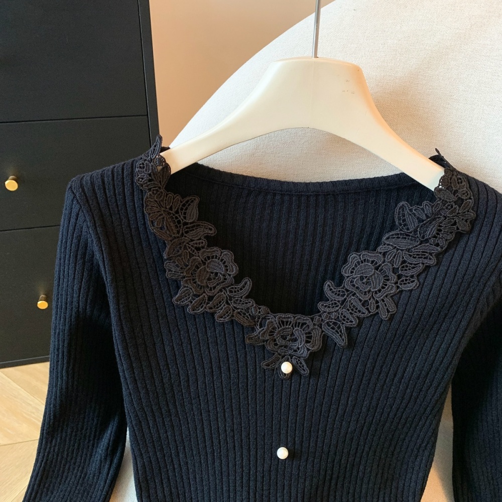 V-neck bottoming tops winter sweater for women