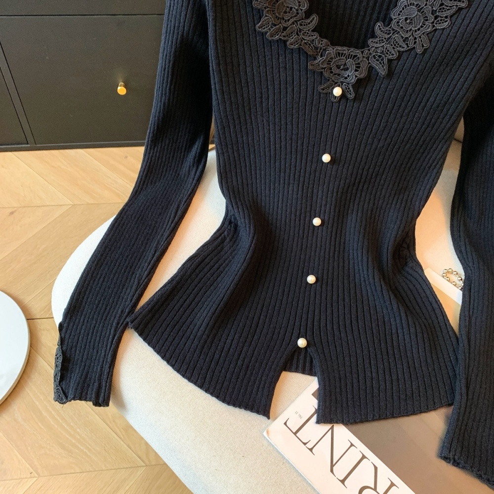 V-neck bottoming tops winter sweater for women