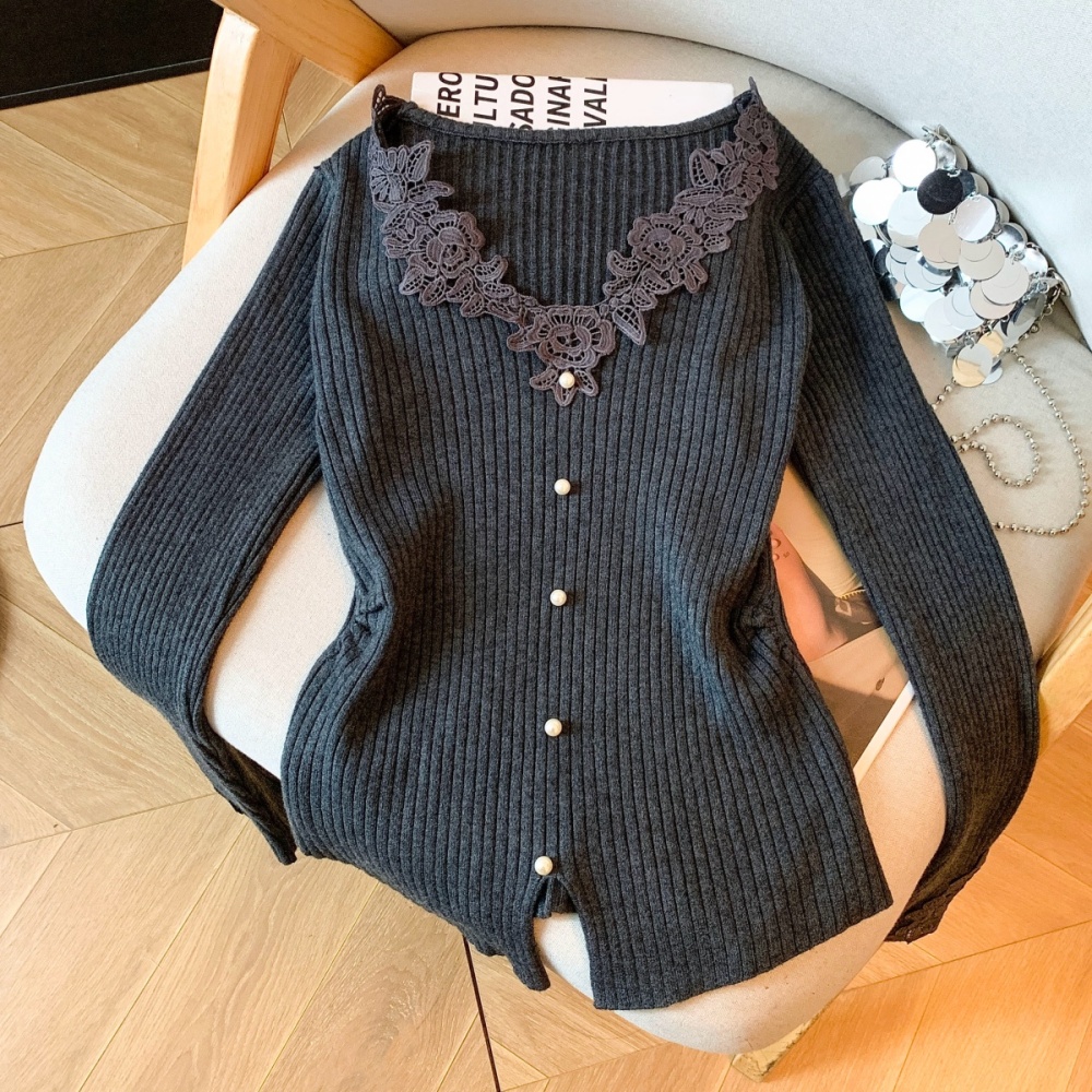 V-neck bottoming tops winter sweater for women