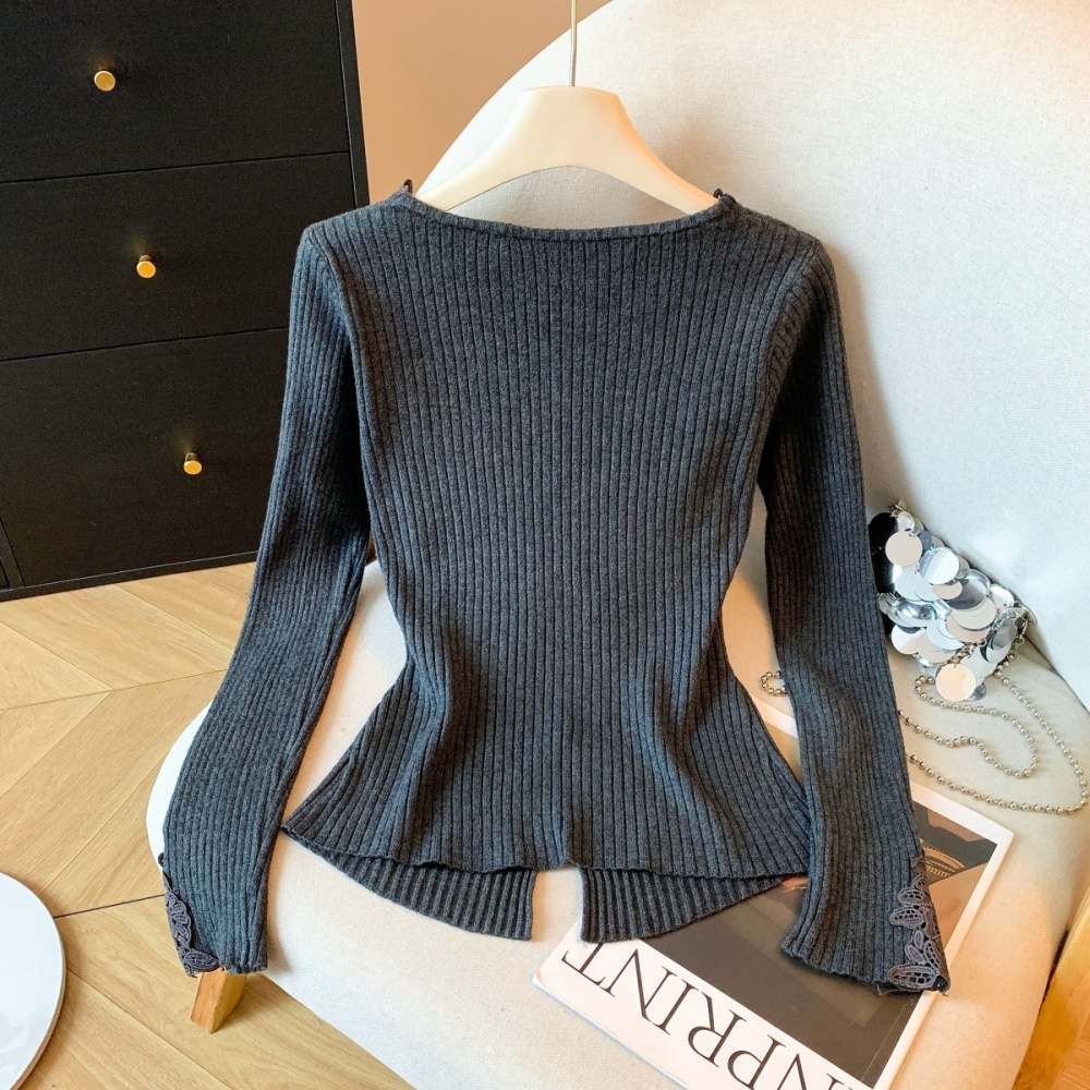 V-neck bottoming tops winter sweater for women