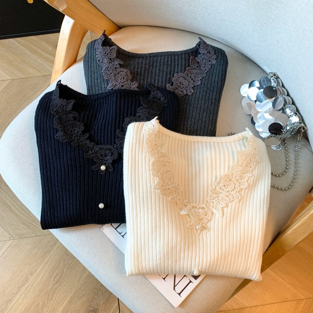 V-neck bottoming tops winter sweater for women