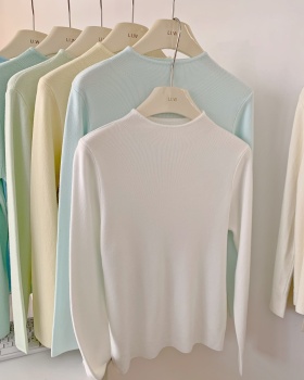 Lazy thermal tops half high collar knitted sweater for women