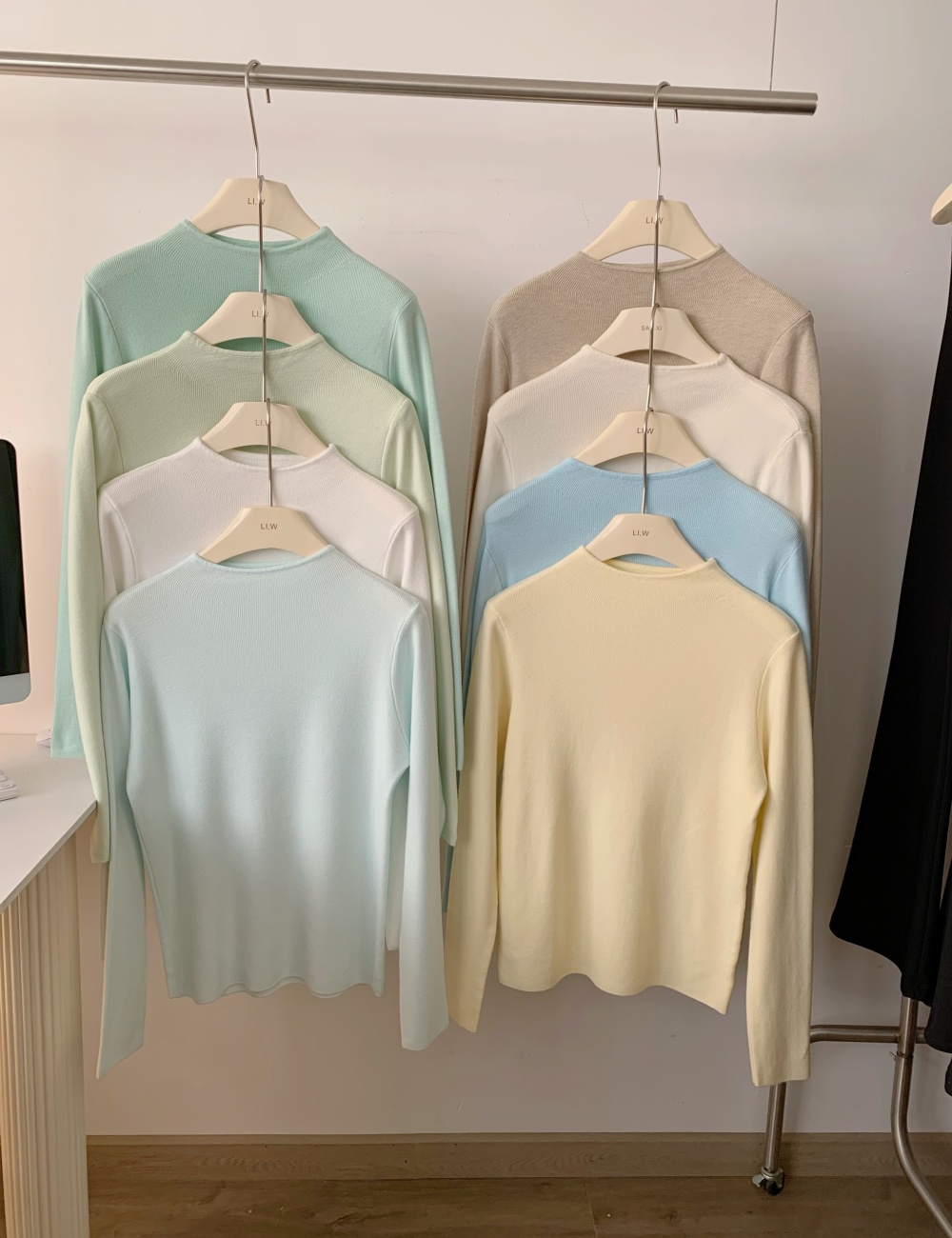 Lazy thermal tops half high collar knitted sweater for women