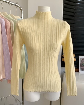 Wood ear bottoming shirt white sweater