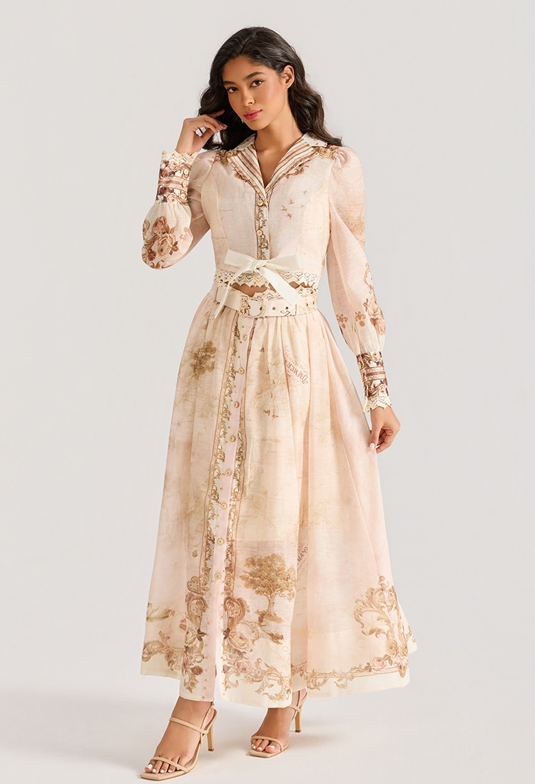 Court style long skirt printing business suit 2pcs set