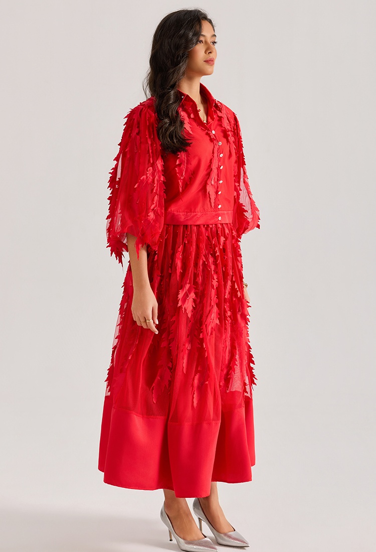 Rhinestone court style tops short sleeve long skirt a set