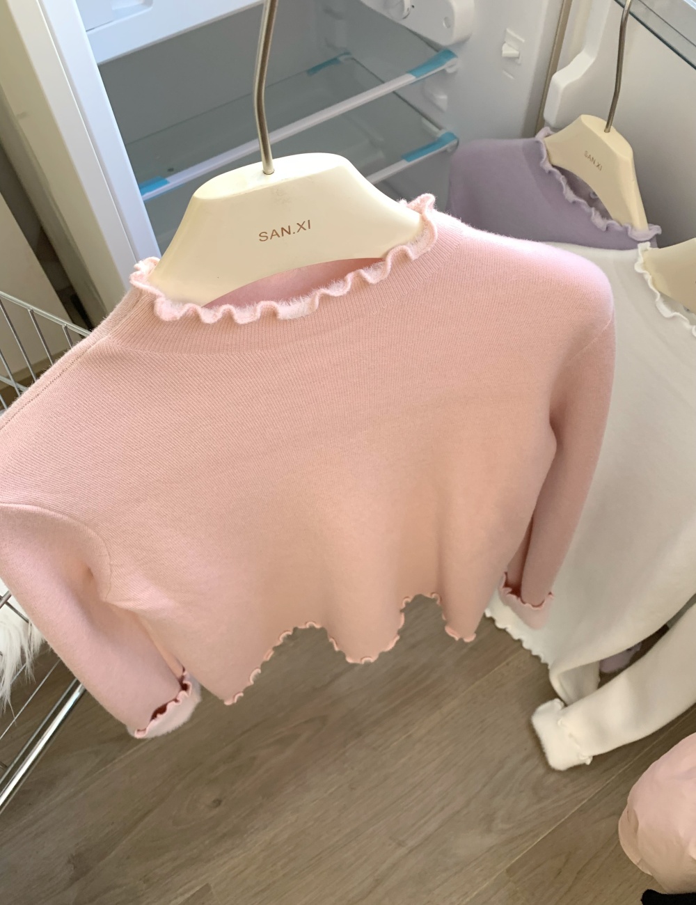 Yellow wood ear sweater thick tops for women