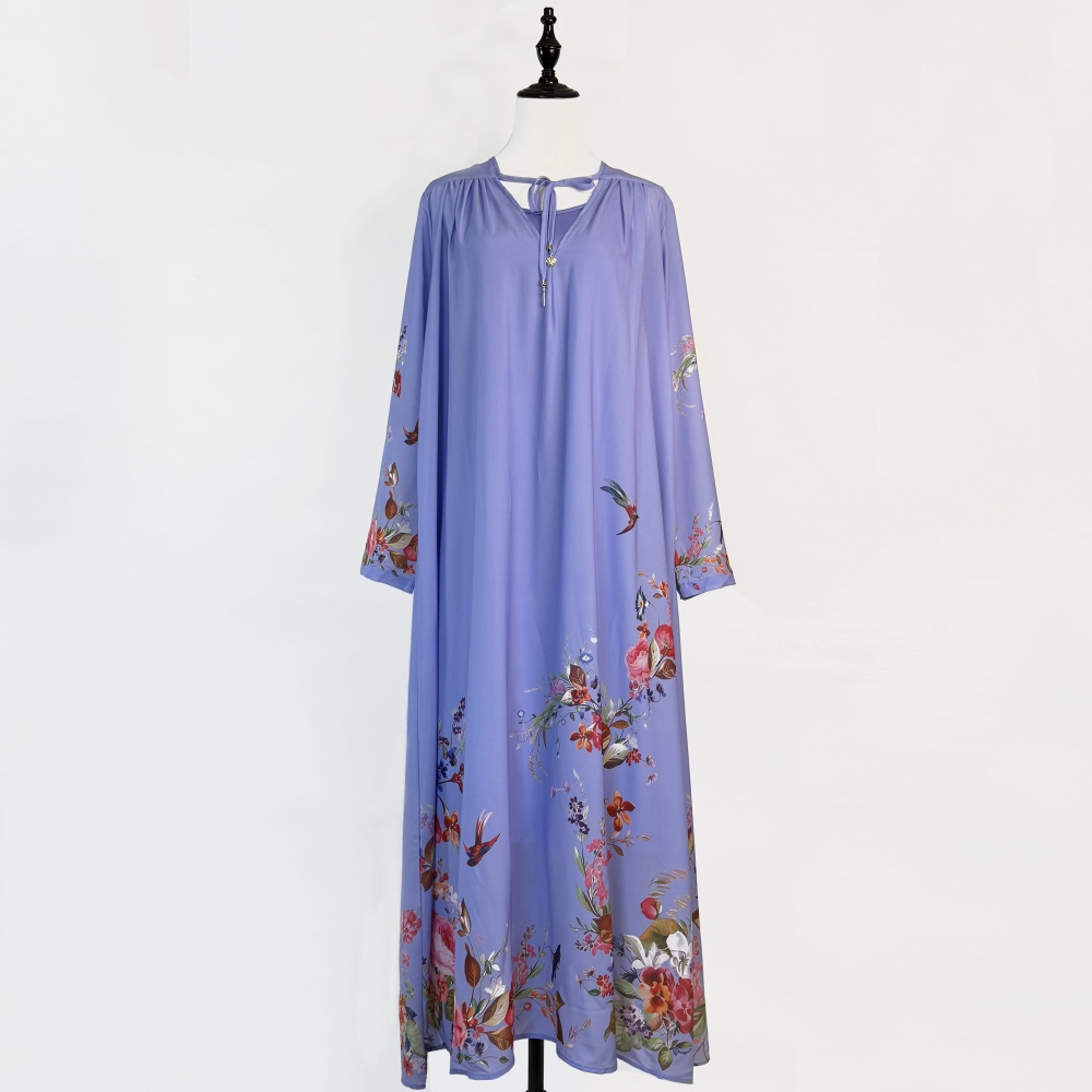 Loose printing dress Bohemian style vacation long dress
