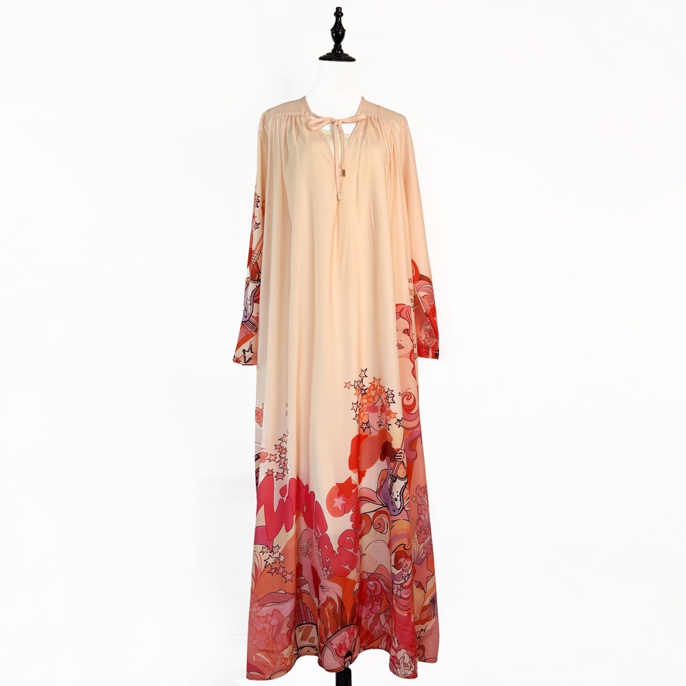 Loose printing dress Bohemian style vacation long dress