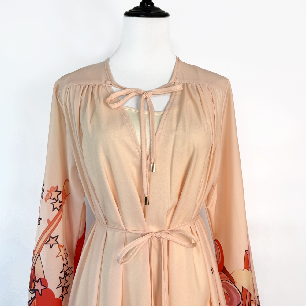 Loose printing dress Bohemian style vacation long dress