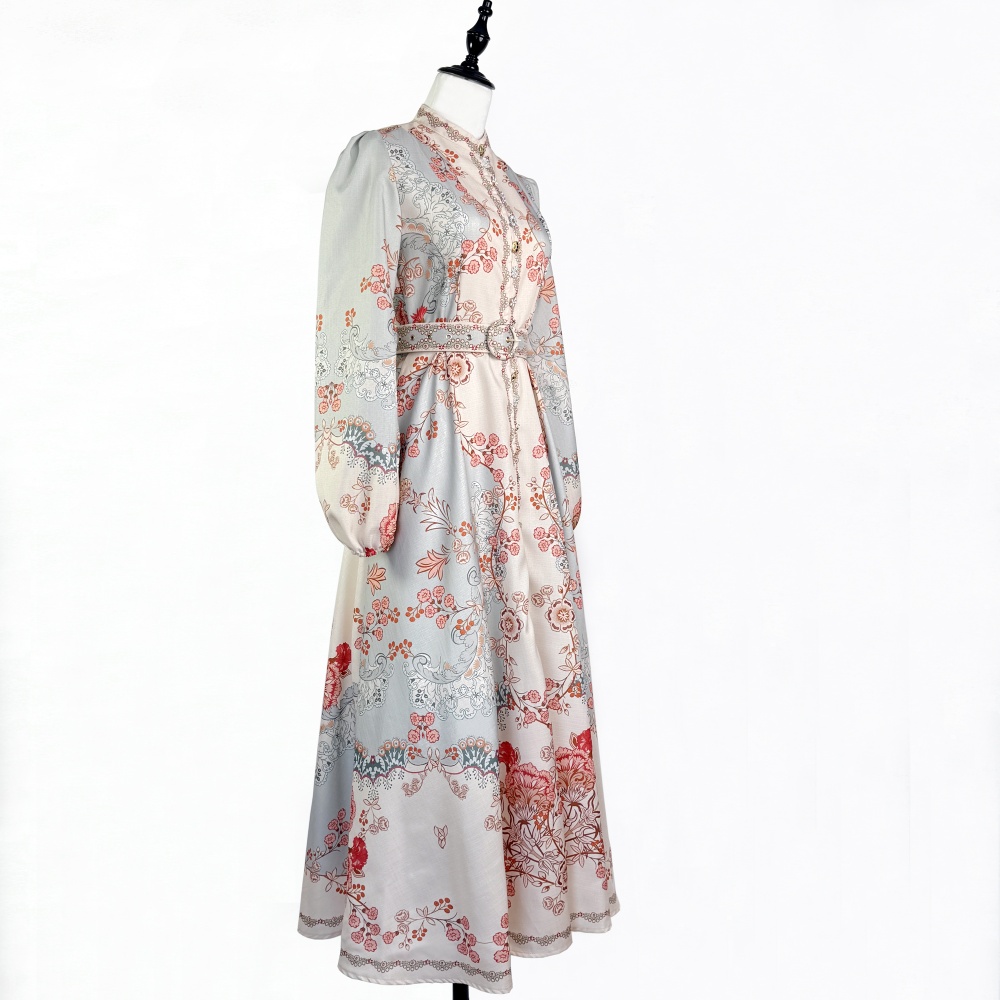 European style big skirt lantern sleeve dress