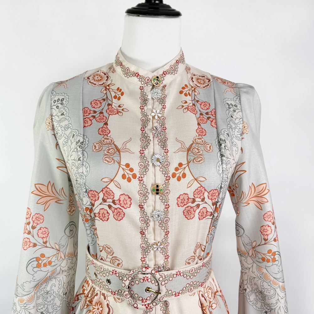 European style big skirt lantern sleeve dress