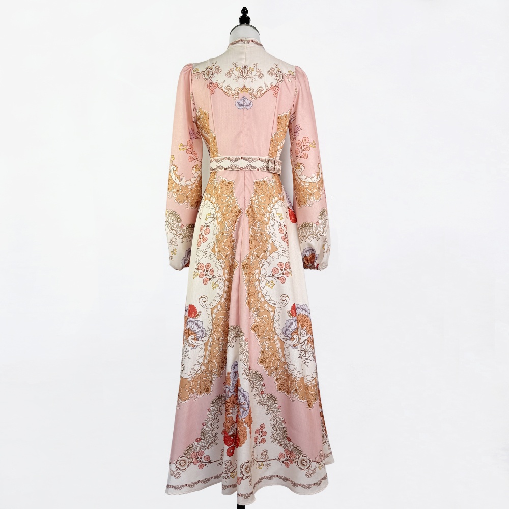 European style big skirt lantern sleeve dress