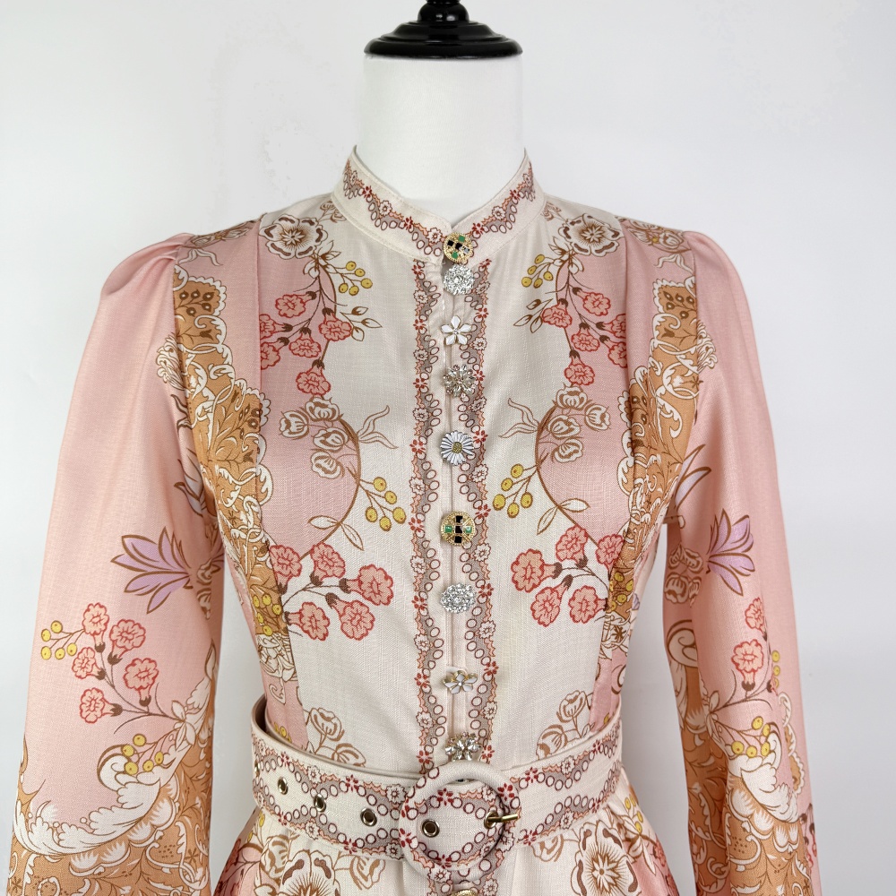 European style big skirt lantern sleeve dress