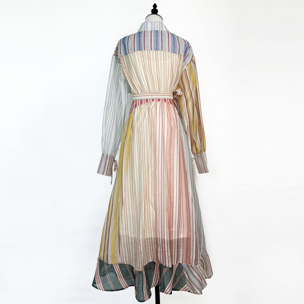 Irregular printing dress colors-bar shirt