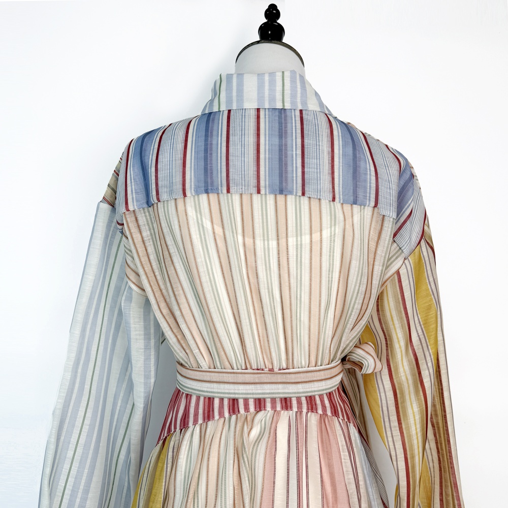 Irregular printing dress colors-bar shirt