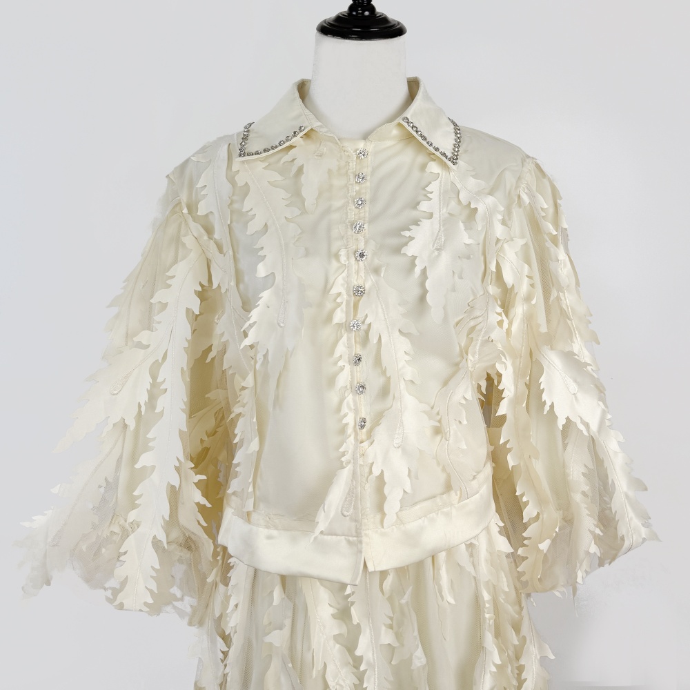 Splice gauze embroidery European style beading dress a set