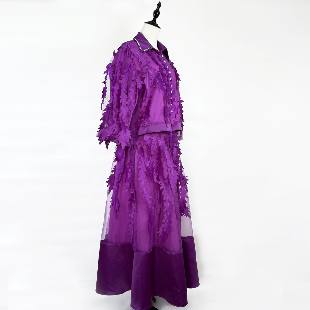 Splice gauze embroidery European style beading dress a set