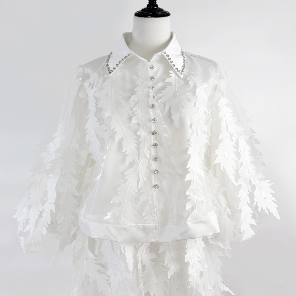 Splice gauze embroidery European style beading dress a set