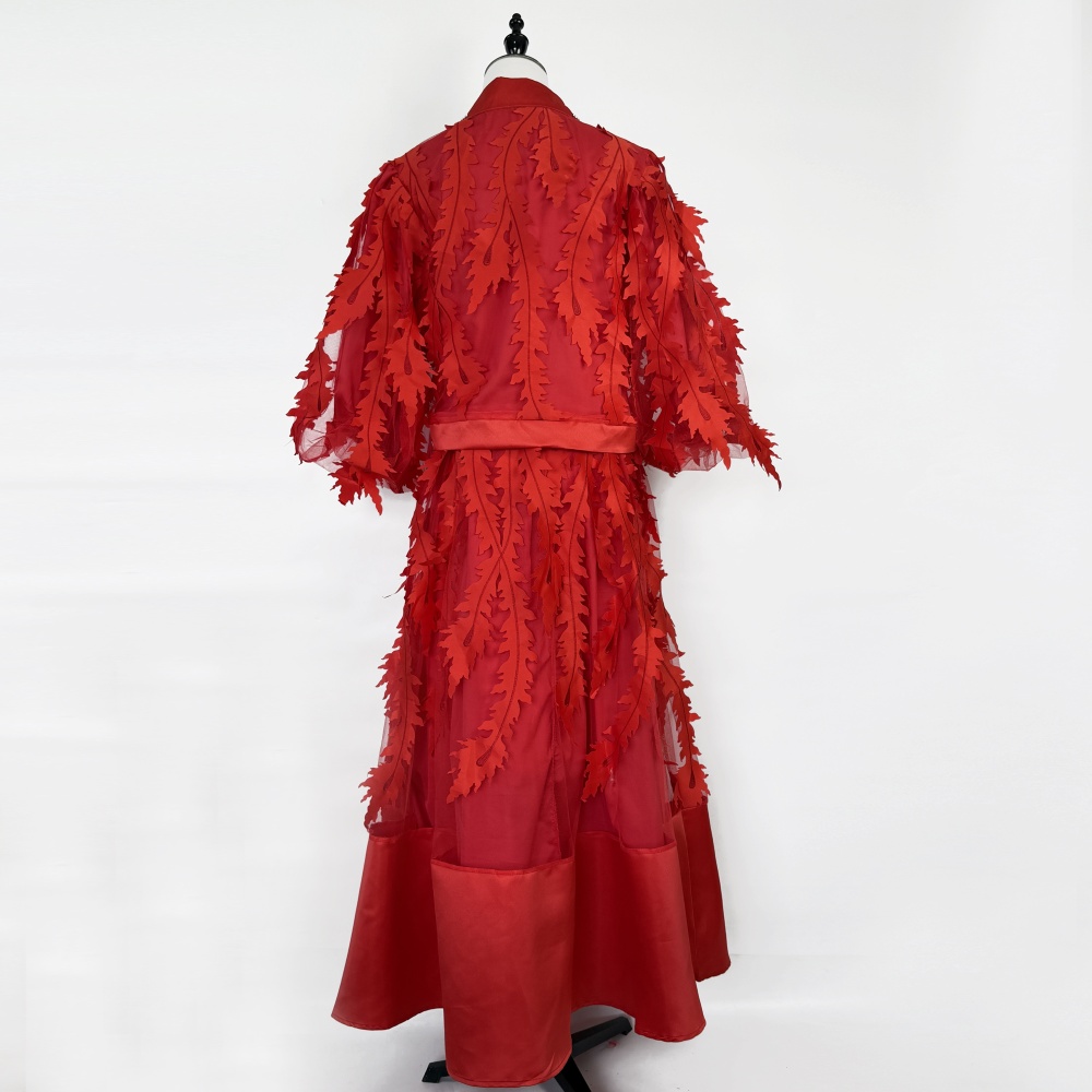 Splice gauze embroidery European style beading dress a set