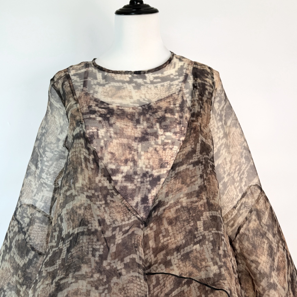 Serpentine lady elegant vacation printing long dress