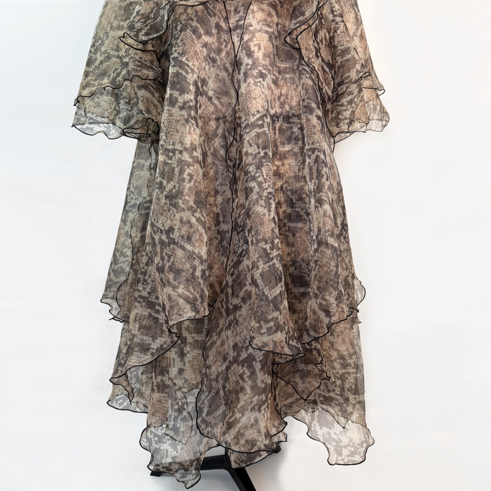 Serpentine lady elegant vacation printing long dress