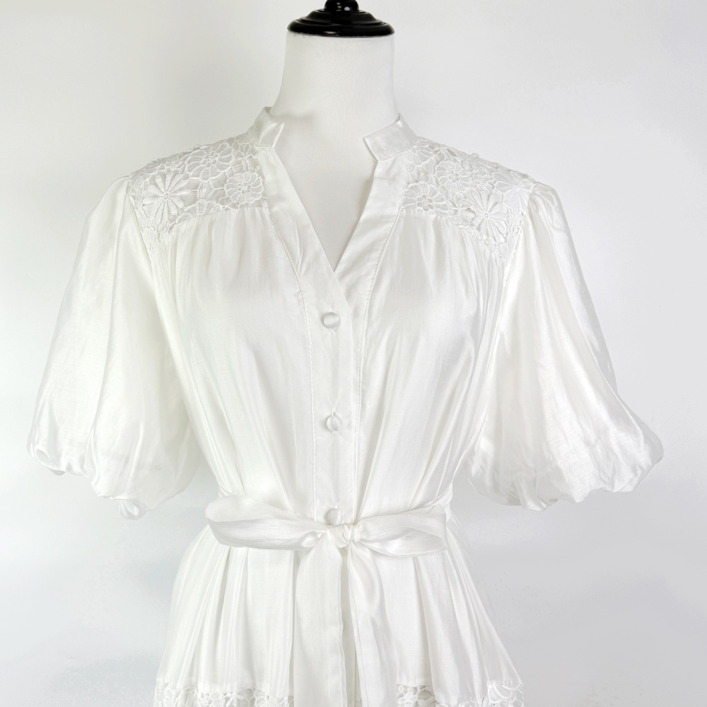 Niche pure dress lace splice long dress for women