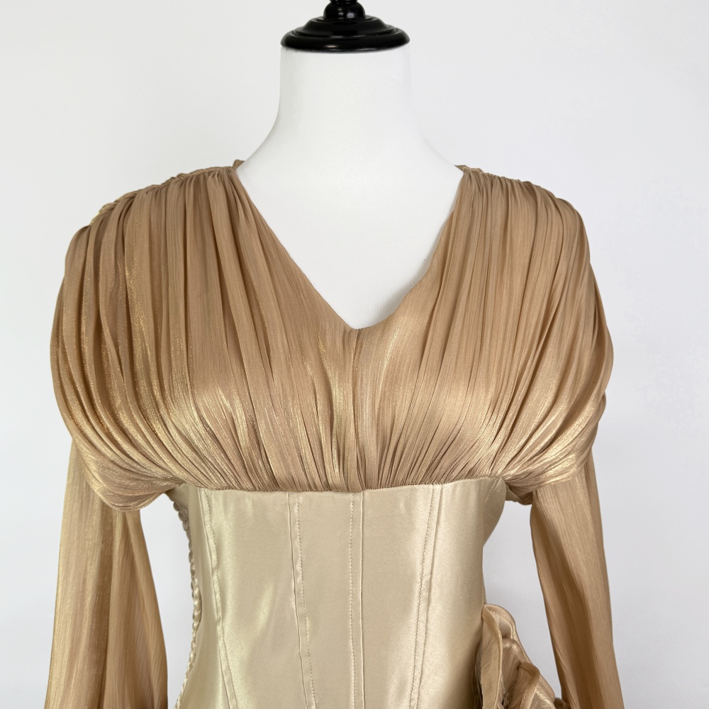 Lotus leaf edges elegant temperament slim stereoscopic dress