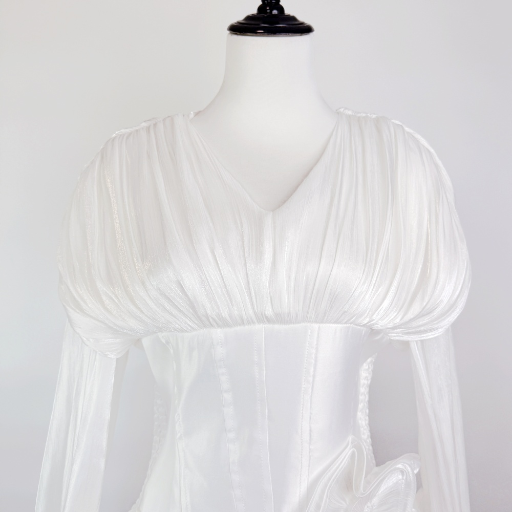 Lotus leaf edges elegant temperament slim stereoscopic dress