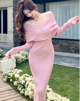 Package hip V-neck long dress enticement dress