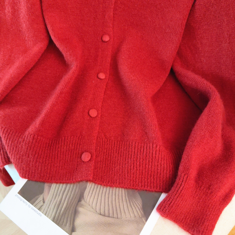 Chanelstyle loose tops knitted doll collar sweater for women