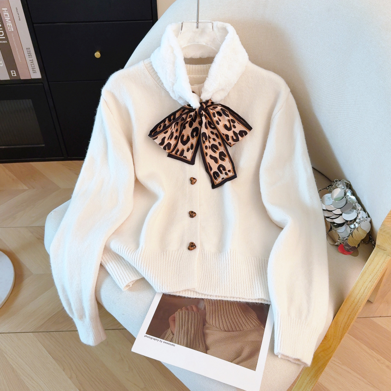 Spring all-match scarves pullover leopard tops