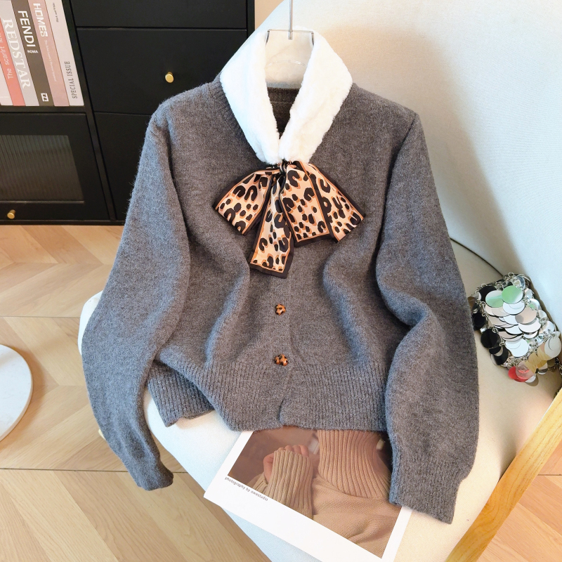 Spring all-match scarves pullover leopard tops