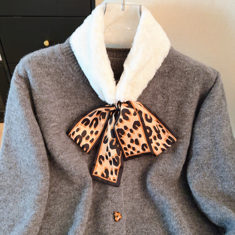 Spring all-match scarves pullover leopard tops