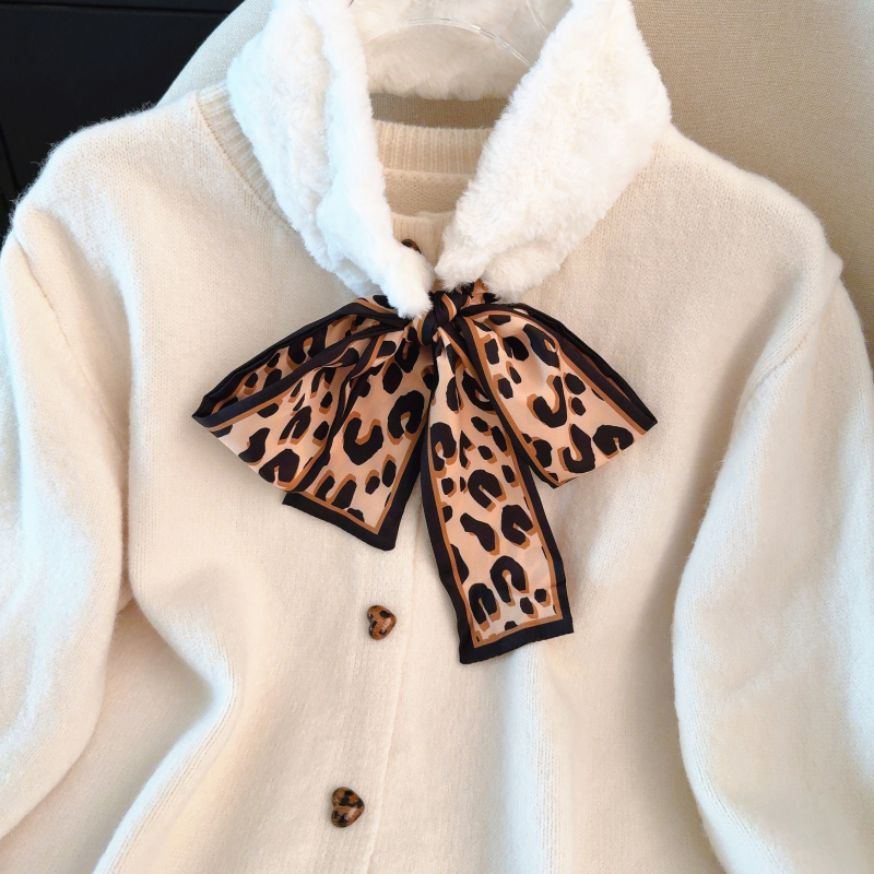 Spring all-match scarves pullover leopard tops