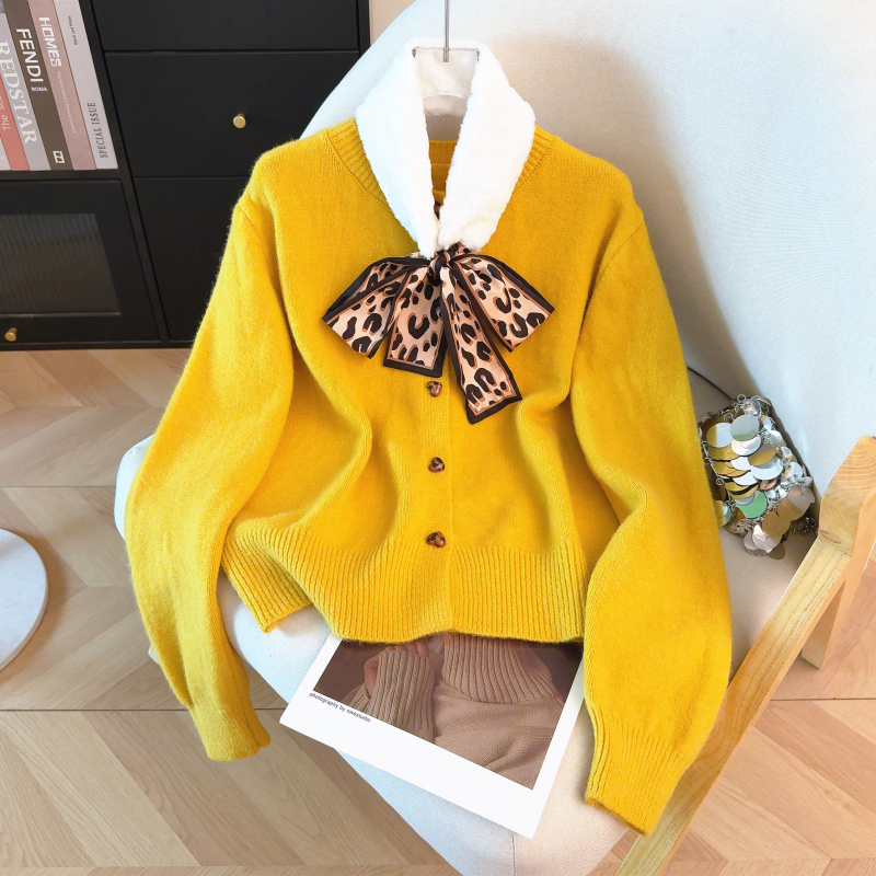 Spring all-match scarves pullover leopard tops