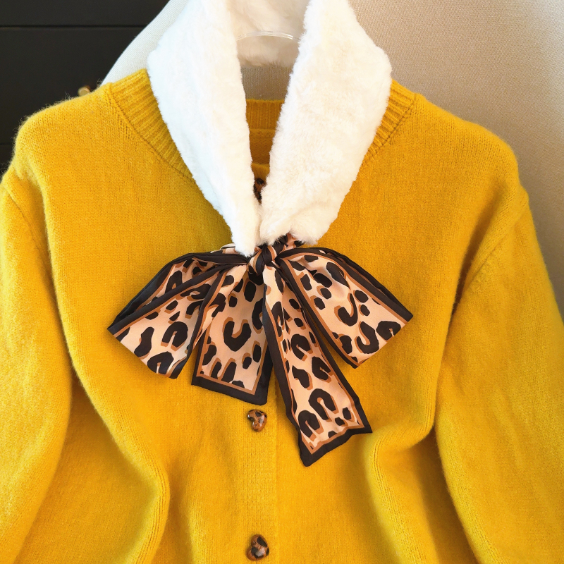Spring all-match scarves pullover leopard tops