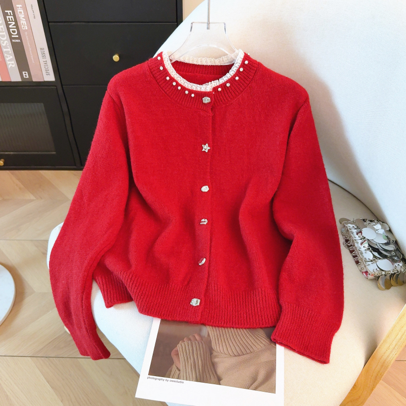 Temperament slim cardigan knitted coat for women