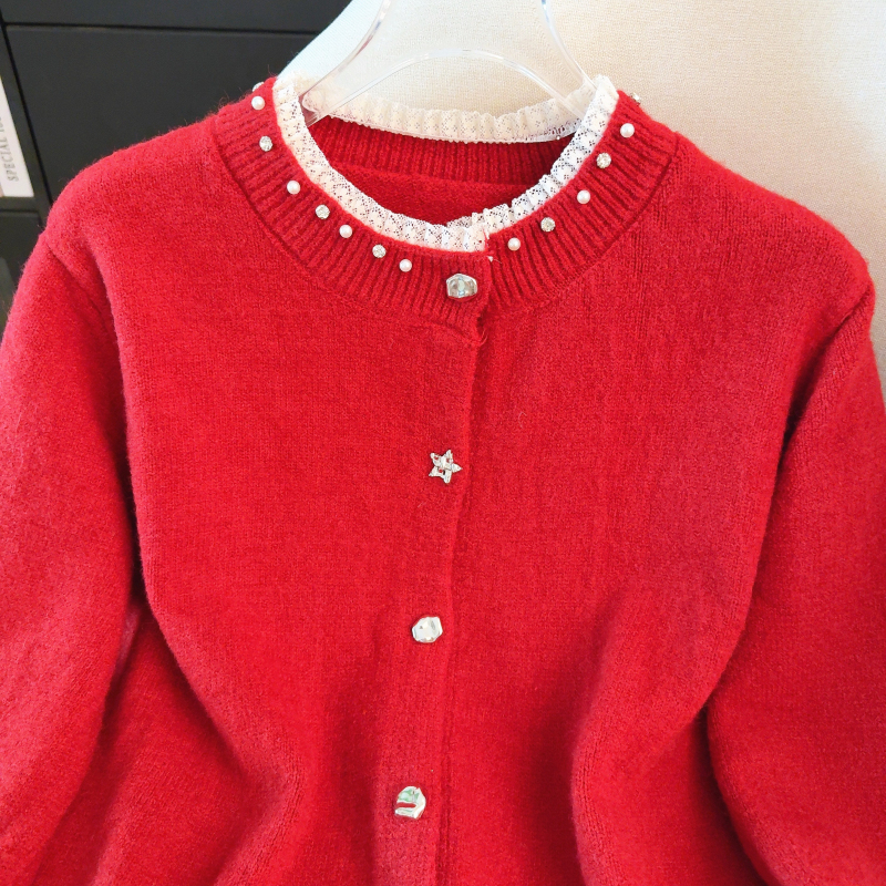 Temperament slim cardigan knitted coat for women