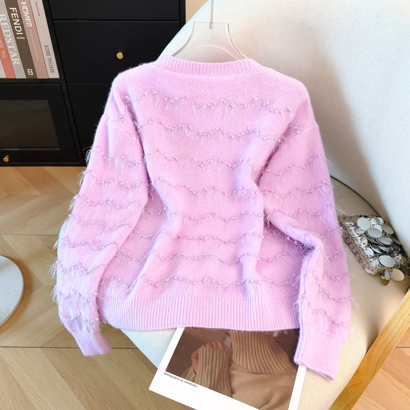 Knitted tender tops spring loose coat for women