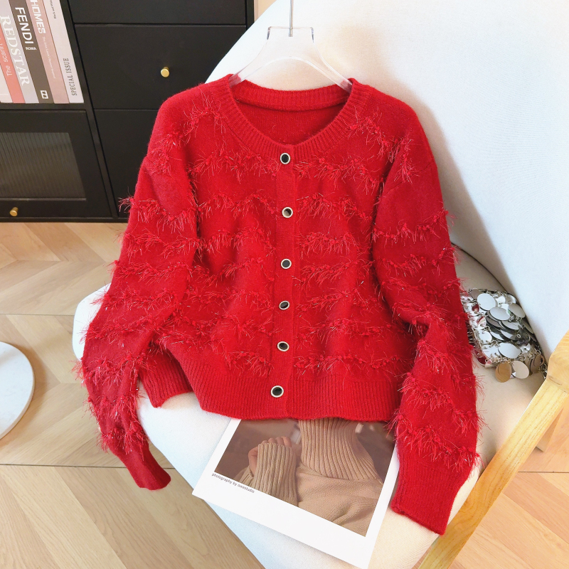 Knitted tender tops spring loose coat for women