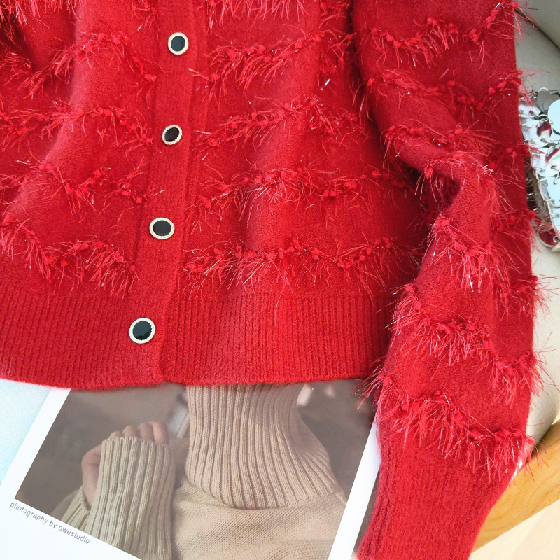 Knitted tender tops spring loose coat for women