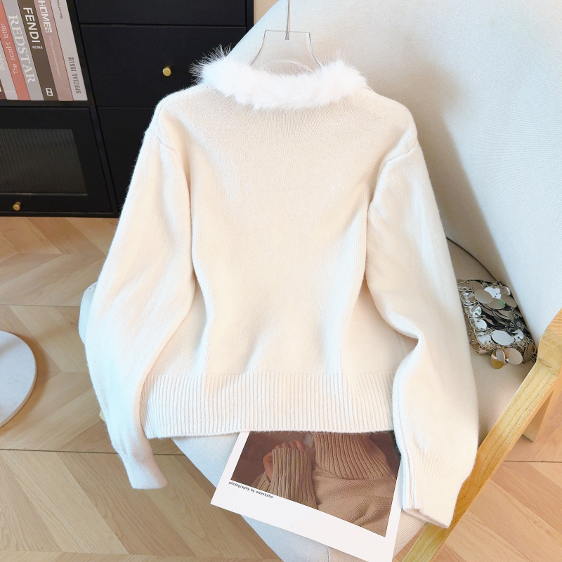 Spring red cardigan knitted coat