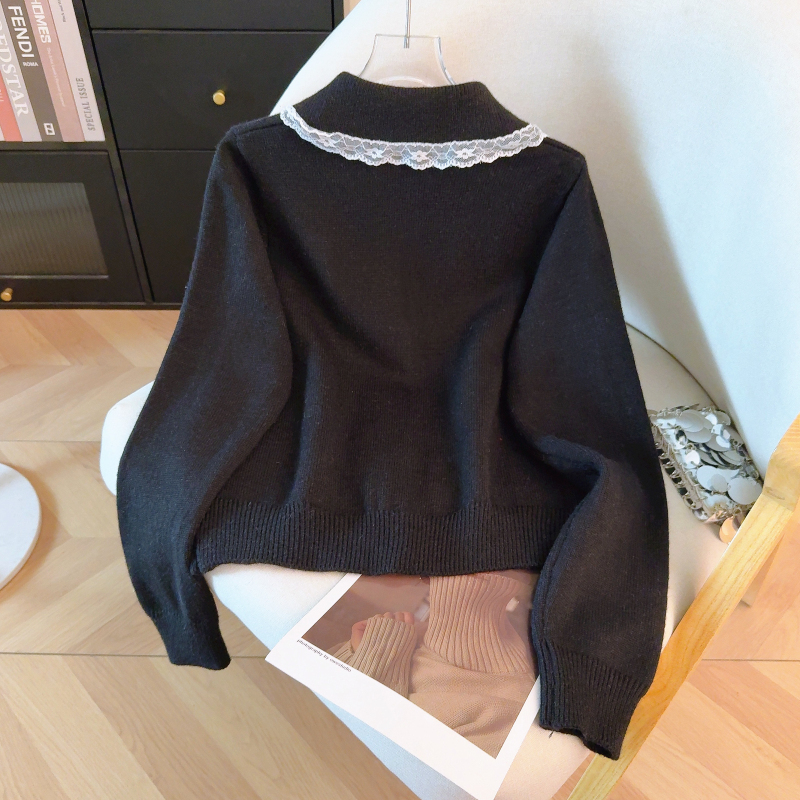 Pinched waist sweet jacket beading cardigan for women